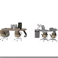 Modern Office Desk Setup With Laptops Potted Plants And Ergonomic Chairs