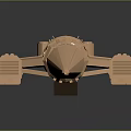 Golden Spaceship Model With Futuristic Design Metallic Finish And Shiny Surface