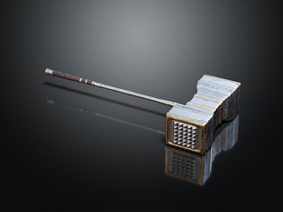 Retro Hammer Iron Hammer Weapon Ancient Weapon 3d model