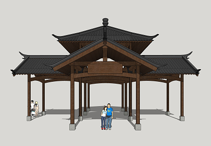 Chinese pavilion porch pavilion 3d model