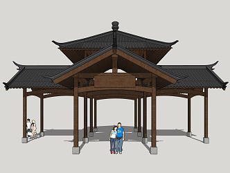 Chinese pavilion porch pavilion 3d model