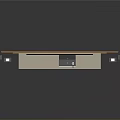 Modern TV Wall Unit Design With Flat Screen TV Wooden Panel And Metal Columns