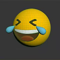 Cute Yellow Laughing Crying Emoji Decorative Ornament Figurine for Home Decor