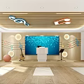 Modern Fitness Yoga Studio With Wooden Floor Mirrors Yoga Mats And Blue Screen