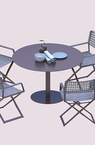 Leisure tables and chairs outdoor tables and chairs table and chair combination 3d model