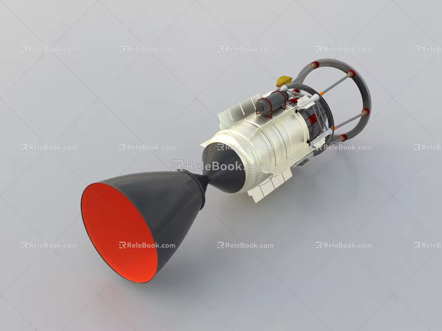 modern rocket engine 3d model