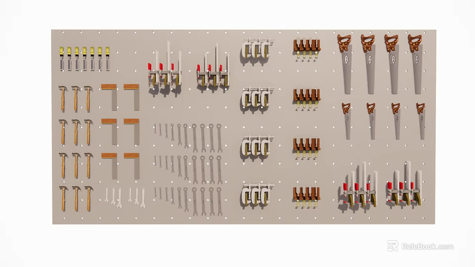 Various Assorted Hanging Accessories With Different Designs And Materials 3d model 