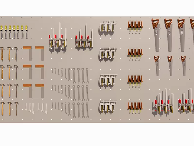 Various Assorted Hanging Accessories With Different Designs And Materials 3d model