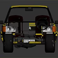 Yellow Classic Sedan Car Featuring Retro Design And Headlights On Dark Surface