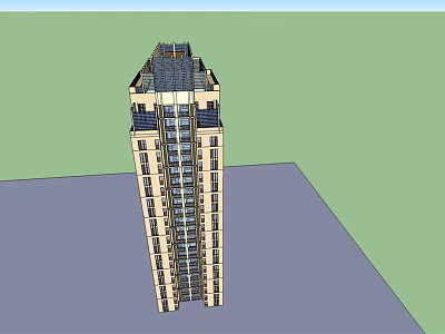 Modern High Rise Office Building With Glass Facade And Multiple Floors Design 3d model