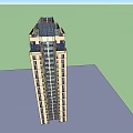 Modern High Rise Office Building With Glass Facade And Multiple Floors Design