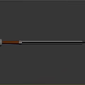 3D Model Sword With Silver Blade Orange Handle Smooth Surface And Reflection On Gray Background