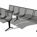 Metal Mesh Public Chairs With Black Frame For Public Waiting Areas