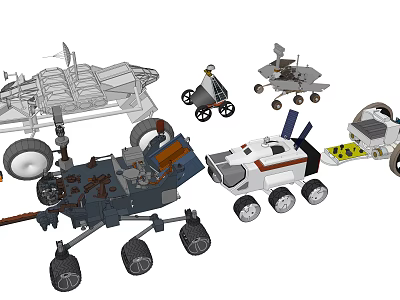 Diverse Functional Vehicles For Space Exploration 3d model