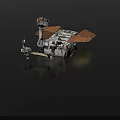 Mars Rover On Martian Surface With Solar Panels And Mechanical Arm
