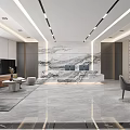 Modern Hall Office Front Desk 3d model