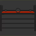 Durable Metal Frame Platform With Red Top Surface And Support Railings Design