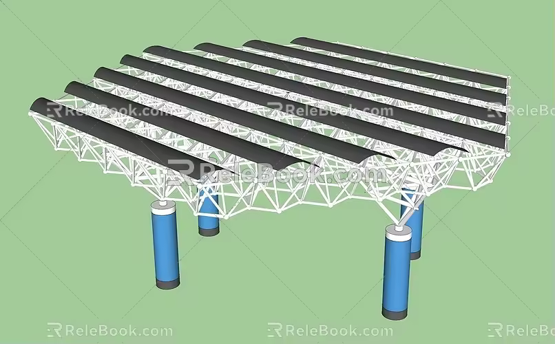 steel structure canopy 3d model