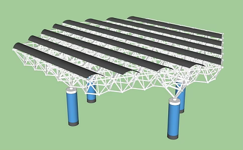 steel structure canopy 3d model