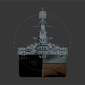 Highly Detailed Modern Warship Featuring Turrets Antennas And Deck Equipment