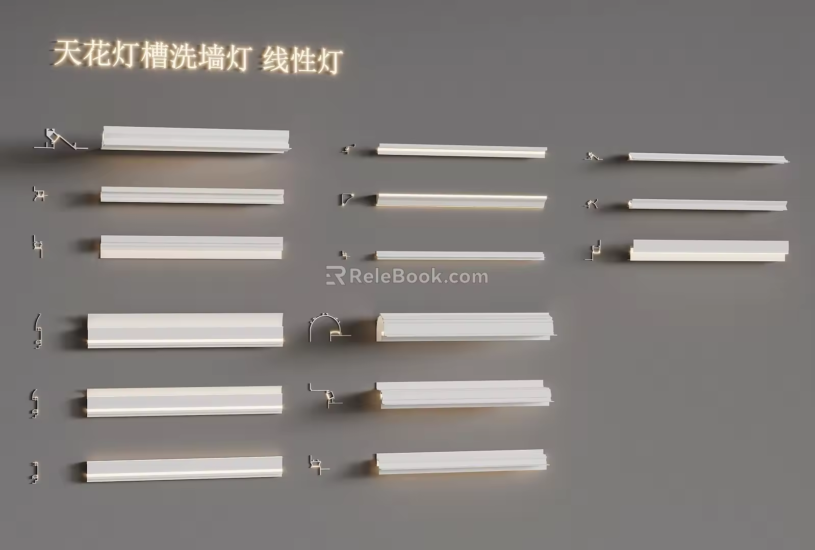 ceiling lamp trough wall washer 3d model