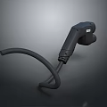 Black Electric Vehicle Charging Gun With Flexible Cable And Modern Design