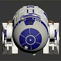R2 D2 Robot Figure With White And Blue Color Scheme Classic Design