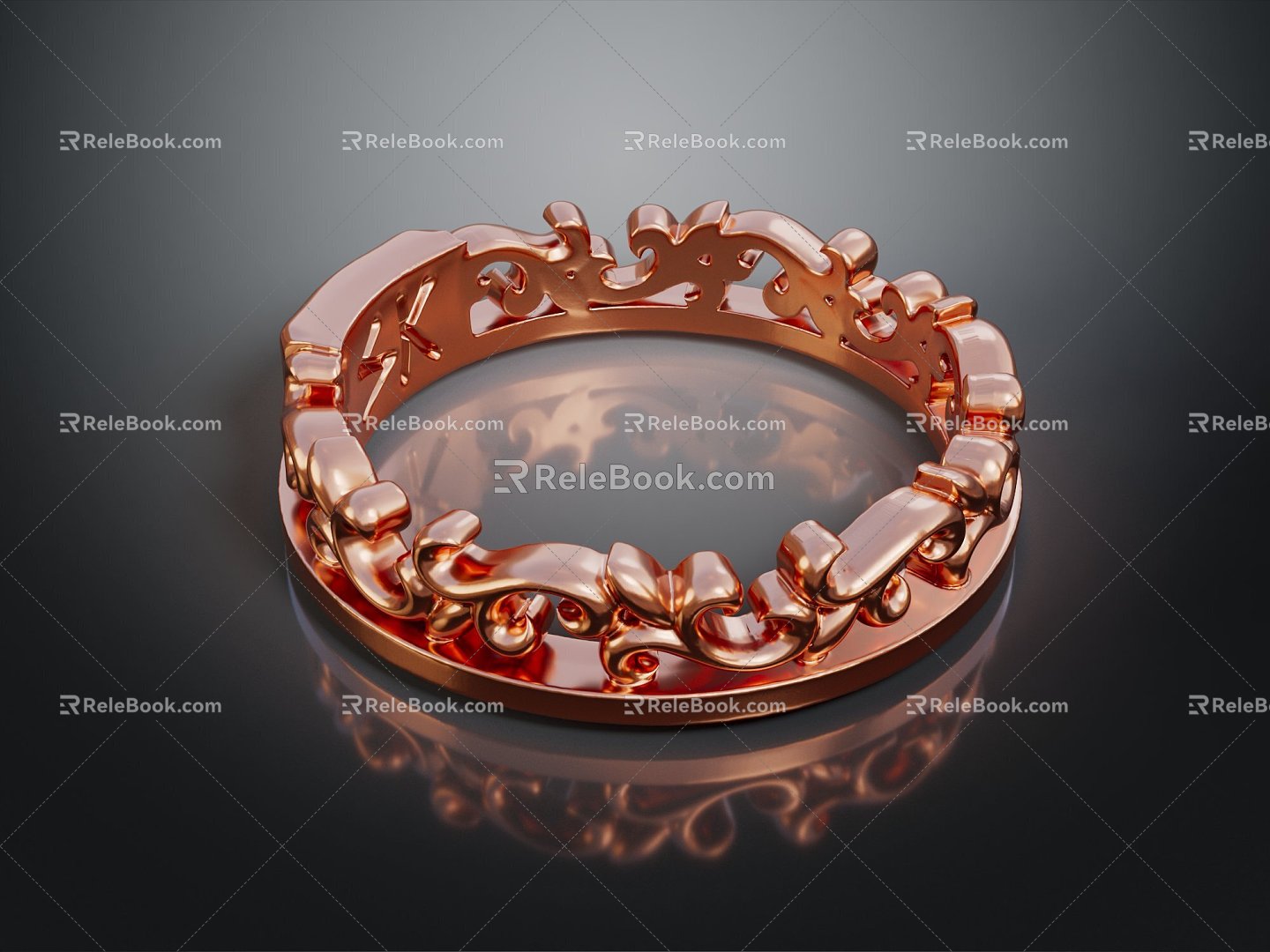 Modern Bracelet Engraved Gold Bracelet Bracelet 3d model