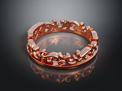 Modern Bracelet Engraved Gold Bracelet 3d model