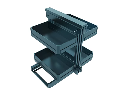 Black Multi layer Drawer Organizer With Slide Rails For Kitchen Storage Solutions 3d model