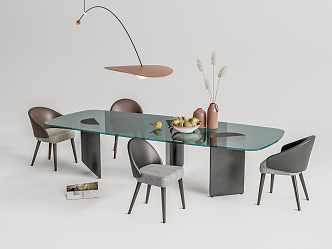 Modern Dining Table and Chair Combination Dining Table and Chair 3d model