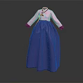 Traditional Korean Hanbok Outfit with Pink Top and Purple Skirt Classic Design