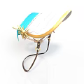 Elegant Daily Use Hat With Blue Band White Body And Golden Decorative Strap