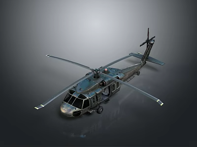 3D Rendered Military Transport Helicopter With Rotor Blades And Cockpit 3d model