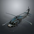 3D Rendered Military Transport Helicopter With Rotor Blades And Cockpit