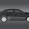 Black Toyota Camry Sedan Featuring Sleek Exterior Design And Modern Headlights