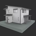 Modern Two Story Rural Self Built House With White Exterior And Porch Windows