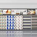 Well Organized Supermarket General Merchandise Shelves Displaying Assorted Products Like Snacks Drinks And Daily Necessities