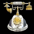 Vintage Office Telephone With Classic Rotary Dial And Metallic Finish Design