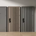 Modern Security Doors With Different Vertical Stripes And Various Color Designs 3d model