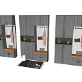 Modern Stylish Shoe Cabinet with Glass Door Display Shelf and Storage Drawers