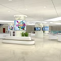 Modern Bank Lobby With Smart Teller Service And Digital Display Screens
