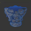 Artistic Sculpture Carving With Intricate Brown Stone Texture And Ornate Design