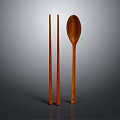 Natural Wooden Tableware Set with Chopsticks and Spoon for Modern Minimalist Dining