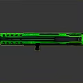 Green and Black Pistol with Hollowed Out Patterned Upper Receiver and Tactical Design