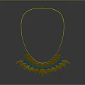 Unique Stylish Yellow And Blue Necklace With Petal Shaped Decorative Elements