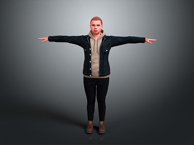 Modern game character men handsome men young men 3d model