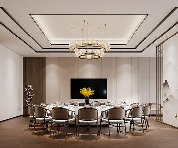 New Chinese Room Restaurant Room 3d model