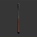 Rusted Axe With Red Handle And Black Yellow Stripes As Ancient Weapon