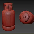 Blue Gas Cylinders In Standing And Tilted Positions With Valve Details